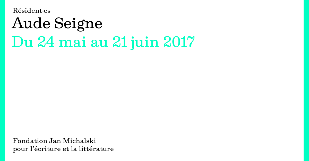 Aude Seigne Fondation Jan Michalski