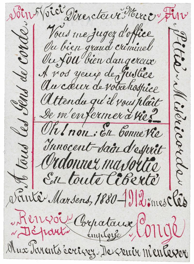 Gaspard Corpataux, untitled, 1912, India ink on graph paper, 12,4 x 9,3 cm© Collection de l’Art Brut, LausannePhoto : Marie Humair, Atelier de numérisation – Ville de Lausanne